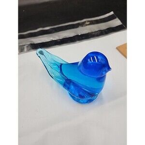 Blue Bird Of Happiness Vintage Glass Figurine Handmade Signed Ron Ray 1988